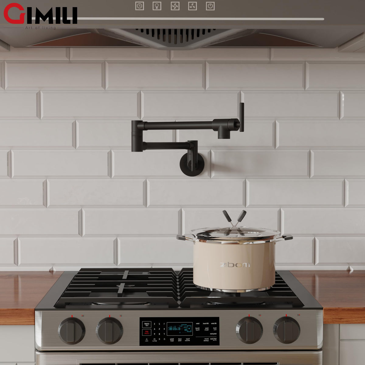 GIMILI folding-arm design reaches the pot easily while cooking.
