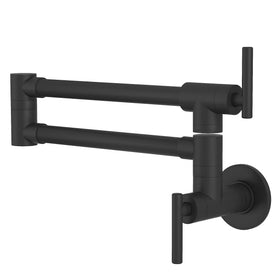 GIMILI pot filler faucet in matte black with wall mount for convenient stove-side filling.