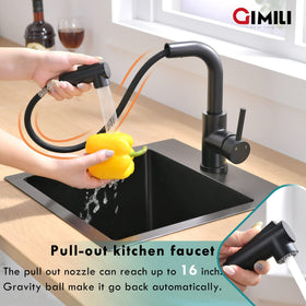GIMILI pull-down sprayer in action for versatile sink tasks