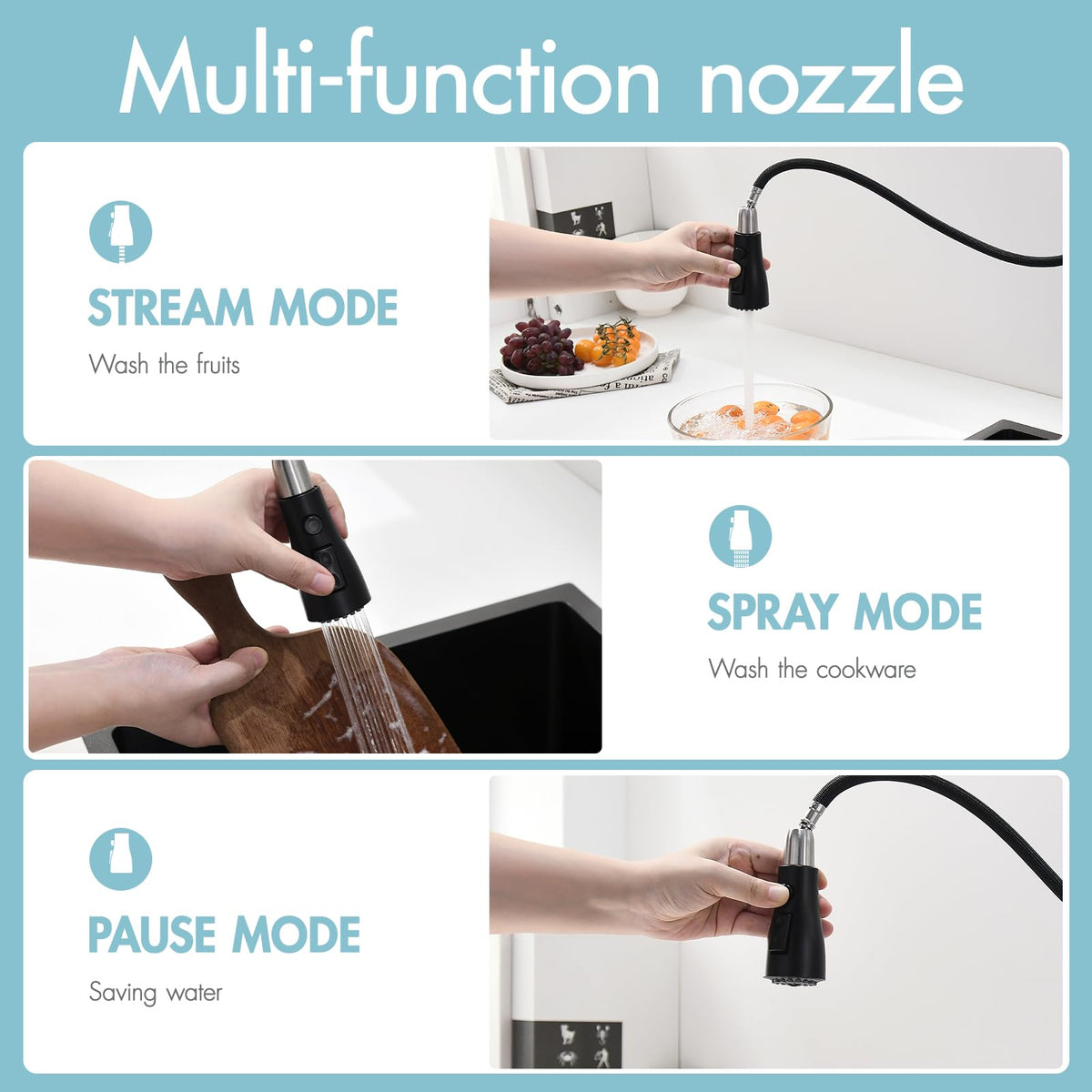 GIMILI pull-out spray head with gravity-ball retraction