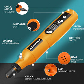 GINELSON cordless rotary tool five-speed settings for precise control
