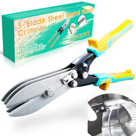 Ginxfit 5-blade downspout crimper creates a secure male connection for sections