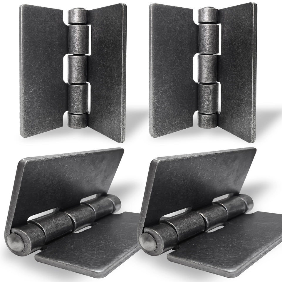 Ginxfit Weld-On hinges four-pack in heavy-duty steel for gate support.