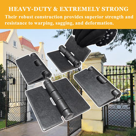 Ginxfit weld-on hinges secure post-to-frame interface.