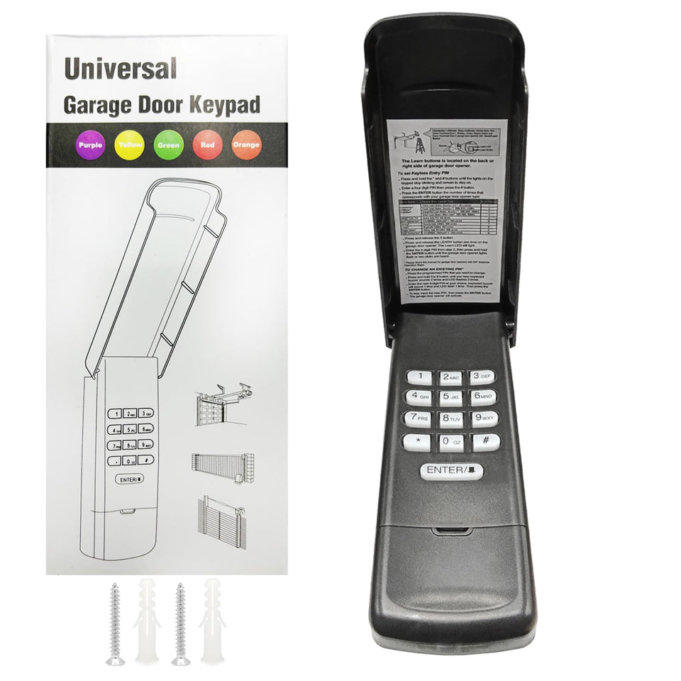 GIOATY universal keypad front view for seamless keyless entry across multiple openers