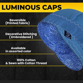 Giorgino welding cap with reversible brim provides versatile head protection.