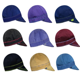 Giorgino welding cap with round crown offers secure, comfortable wear during welding.