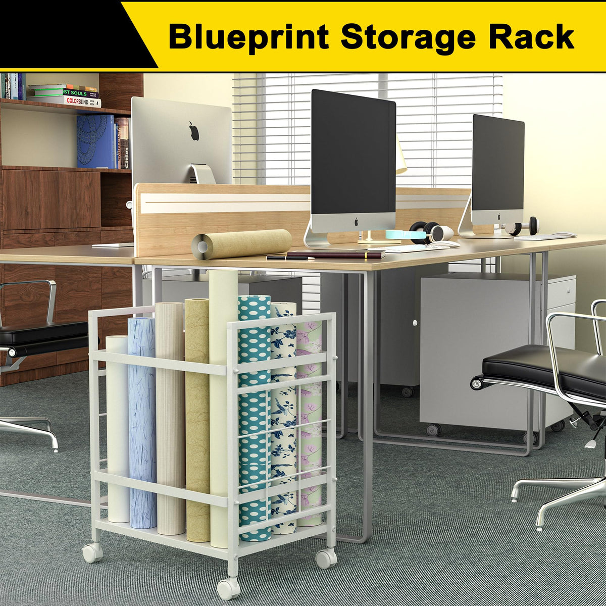 GIOTORENT blueprint storage cart with wheels for easy studio movement.