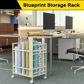 GIOTORENT blueprint storage cart with wheels for easy studio movement.