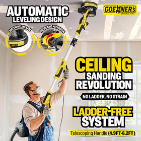 Gioventù drywall sander seven-speed control adapts to material and task.