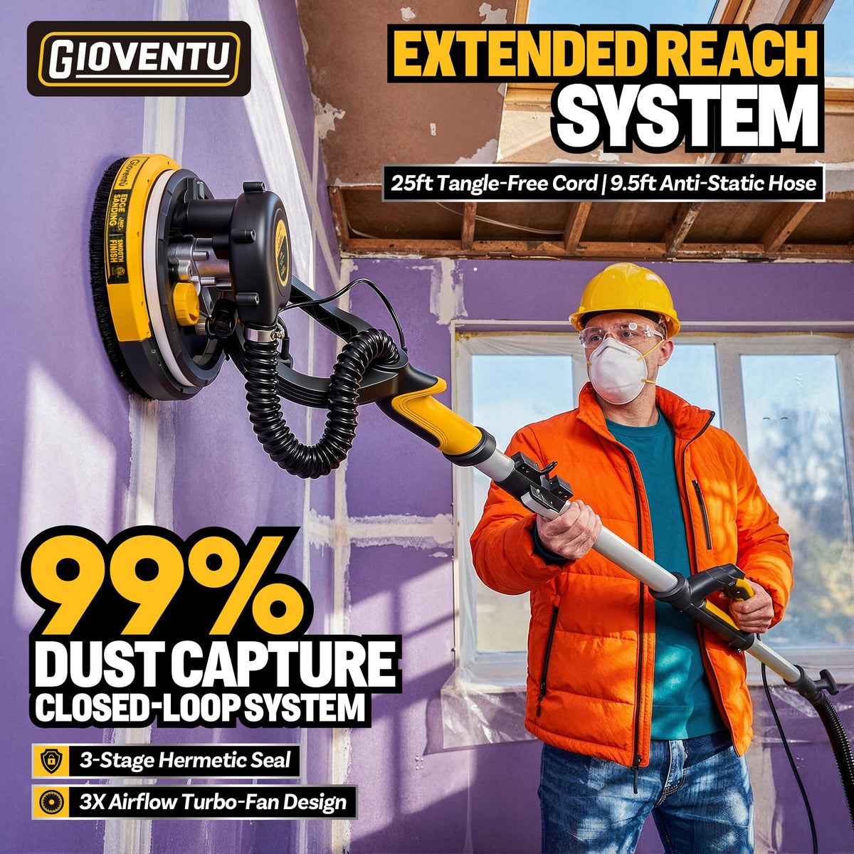 Extendable aluminum rod reaches high spots with reduced strain