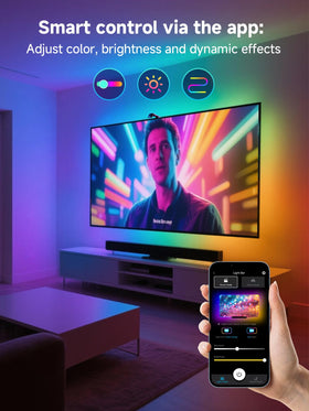 GIPOYENT smart app lets you adjust brightness, color, and sensitivity quickly.