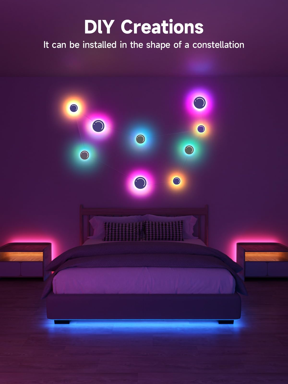 GIPOYENT constellation pattern kit enhances bedrooms, gaming rooms, and living spaces