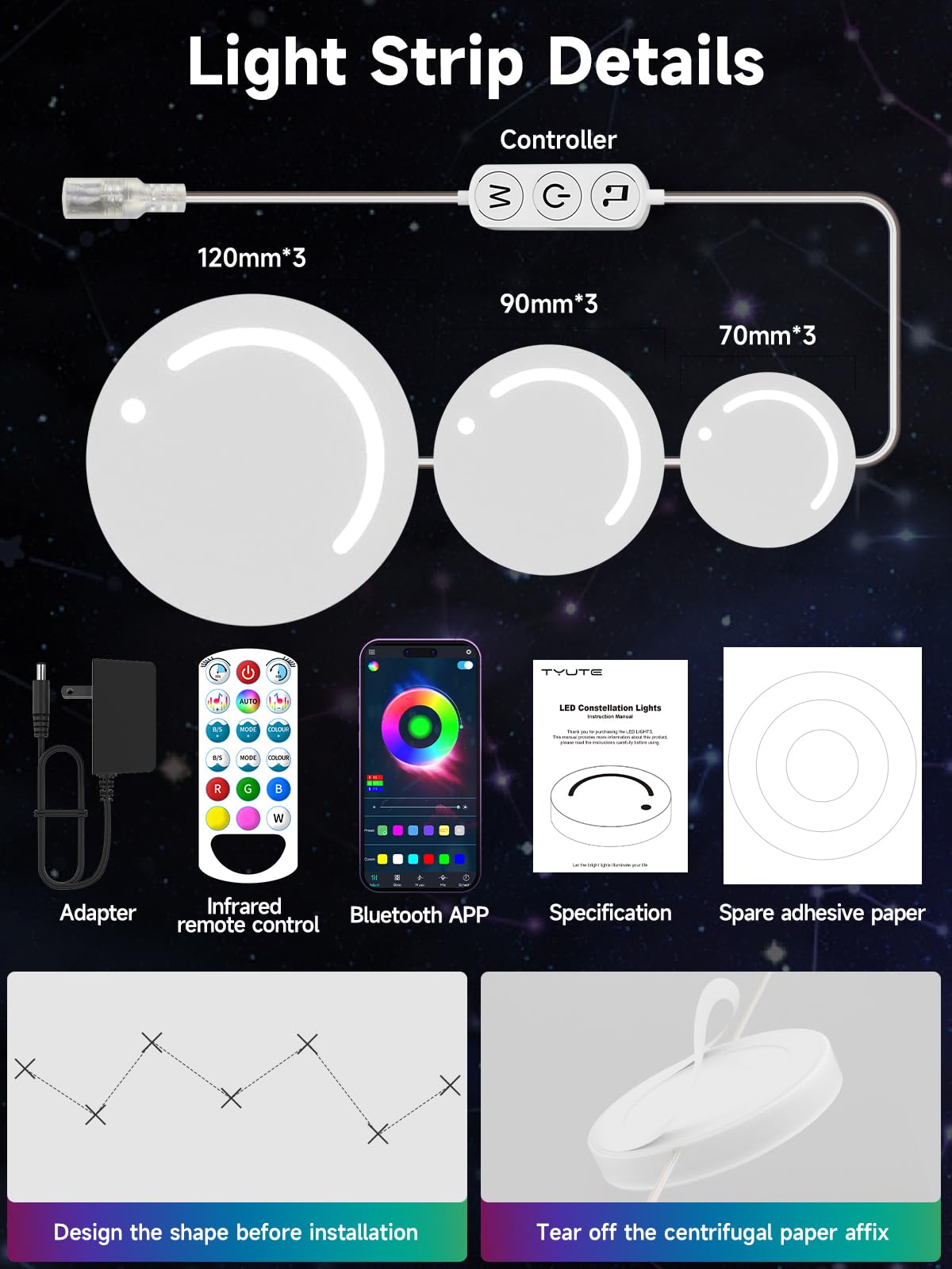 GIPOYENT Smart Wall Light with app and remote control for easy setup