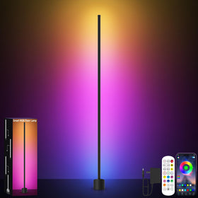 GIPOYENT standing floor lamp with RGB LEDs and music sync for vibrant party ambience.