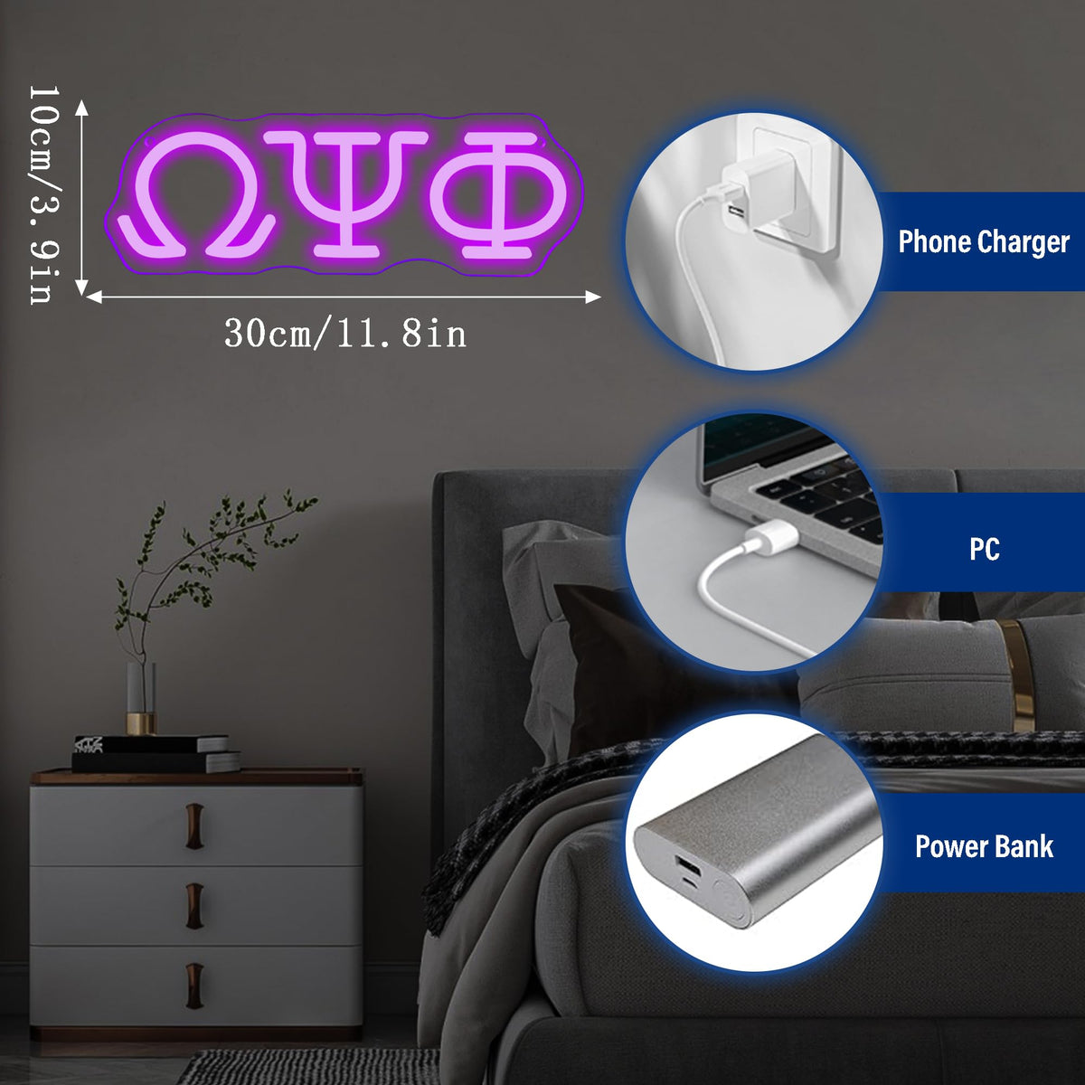 Gippro Psi Phi neon sign enhances bars and parties.