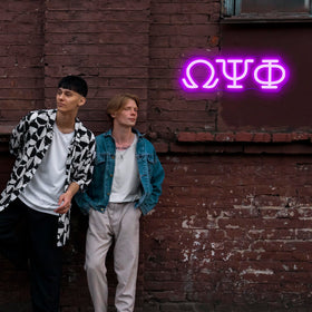 Gippro dimmable Psi Phi neon sign with adjustable brightness.