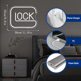 Gippro Lock neon sign with dimmable brightness to adjust mood.