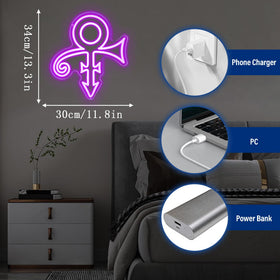 Gippro Prince neon sign enhances bedroom ambiance with stylish glow.