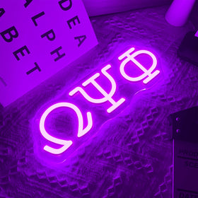 Gippro USB-powered LED Psi Phi neon sign for easy placement.