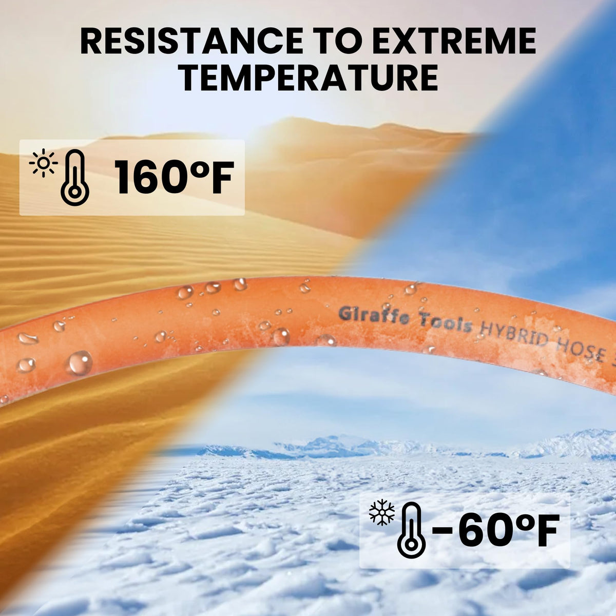 Giraffe Tools All-weather flexibility image highlighting cold resistance.