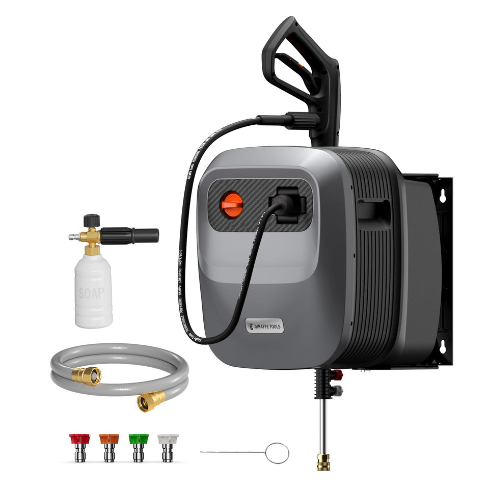 Giraffe Tools Grandfalls G20B front view showing robust black design and compact footprint
