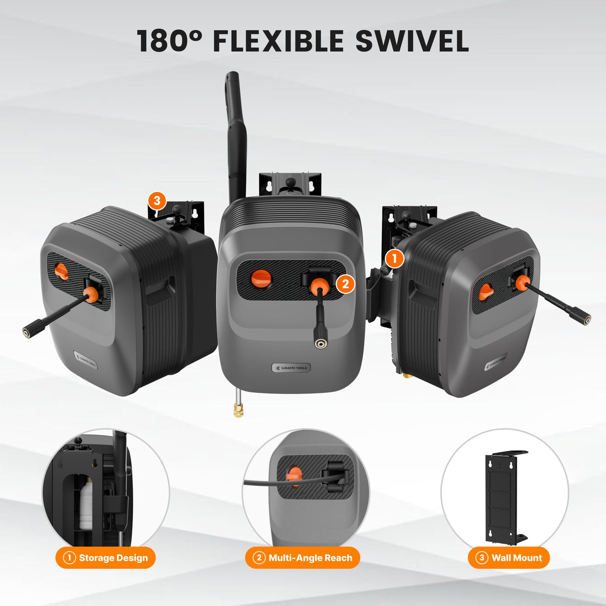Five nozzles included for versatile cleaning options and surfaces
