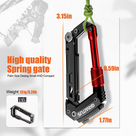 GIRIAITUS carabiner with rope cutter ideal for camping chores.