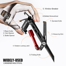 GIRIAITUS multitool serrated knife for quick cutting on outdoor adventures.