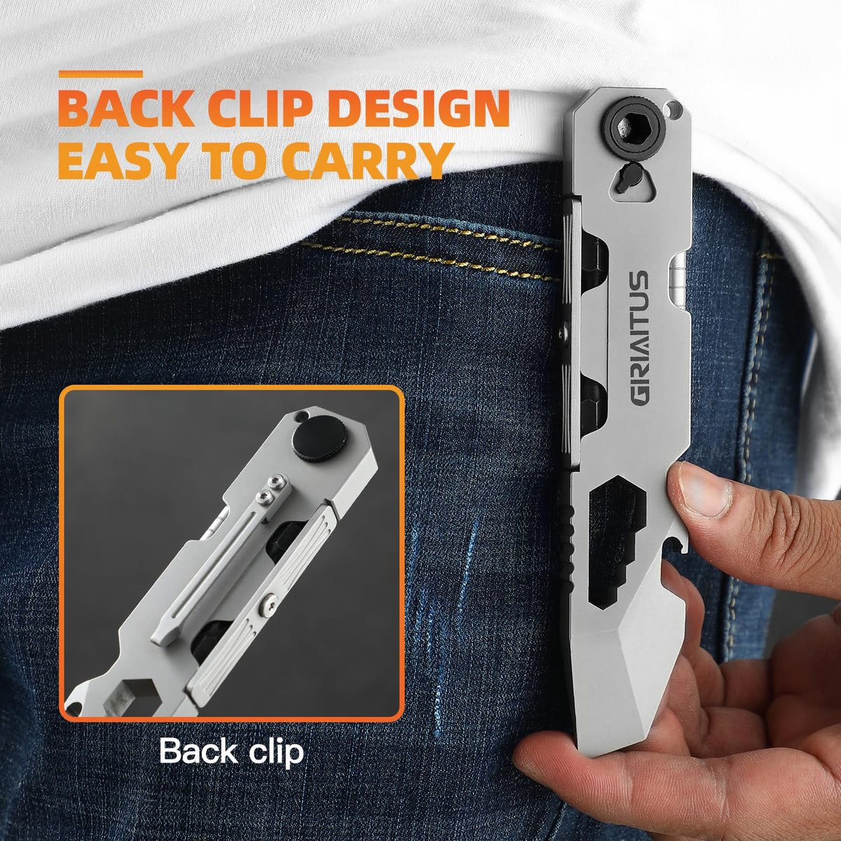GIRIAITUS pocket clip enables easy carry and fast access