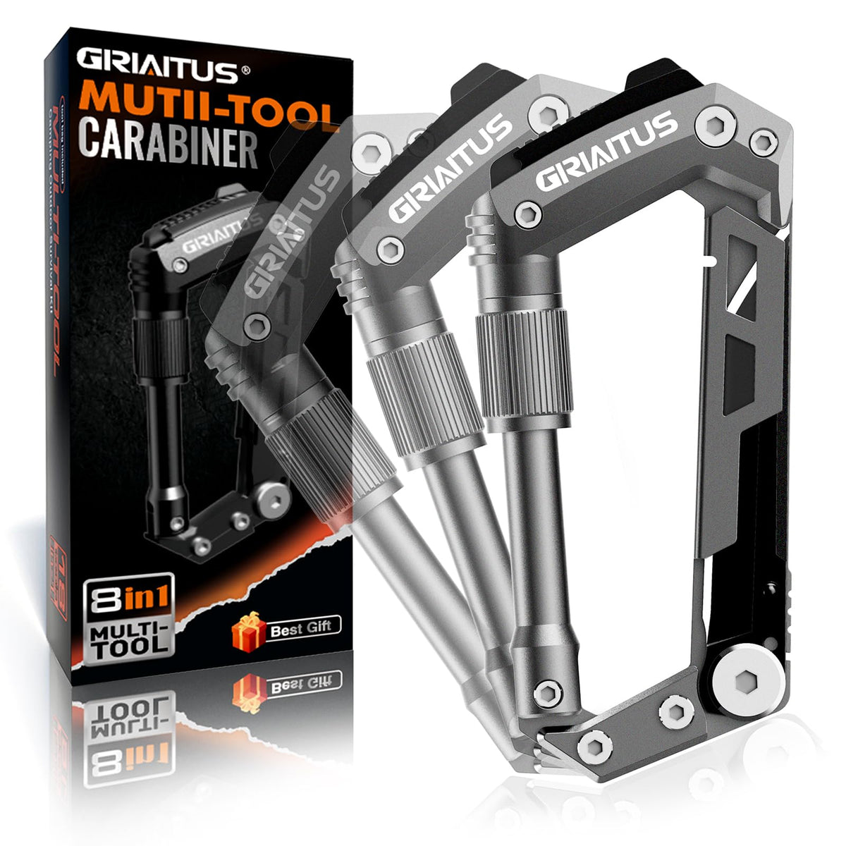 GIRIAITUS grey multitool built for rugged outdoor durability.