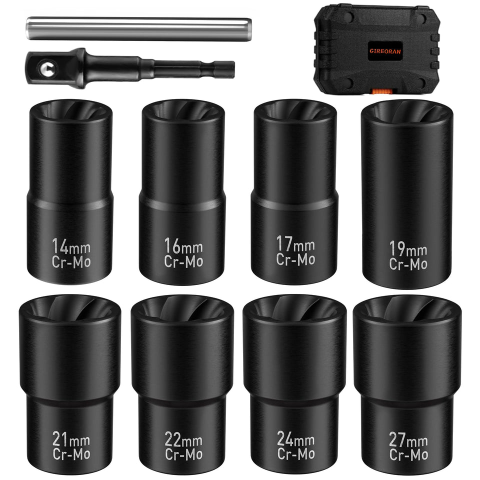 GIREORAN wheel lock removal kit 14mm size removes damaged bolts safely