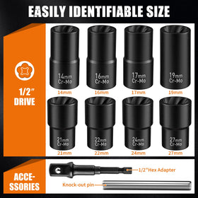 GIREORAN wheel lock removal kit 24mm size with 1/2in drive