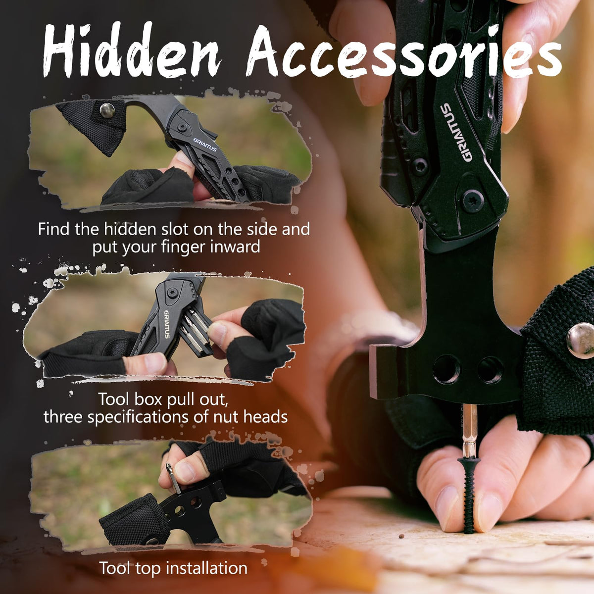 GIRIAITUS 16in1 multitool saw: smooth cuts for firewood or crafts.