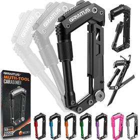 GIRIAITUS carabiner multitool folding knife for on-the-go cutting and safety.