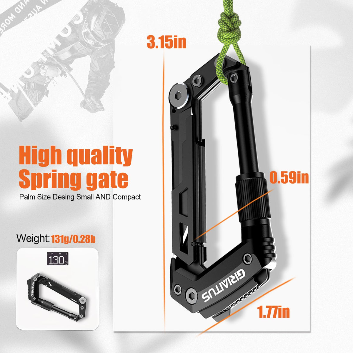 GIRIAITUS carabiner multitool rope cutter handy for camping cords.