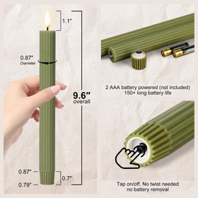 Girimax flameless LED taper candles with remote offer easy power and timer control.