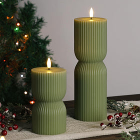 Girimax compact two-candle set suitable for mantels, shelves, or centerpieces