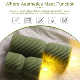Girimax two-pack set showing realistic glow and flame-free ambiance
