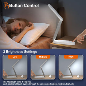 Giryuhd LED Desk Lamp portable compact form fits small desks.