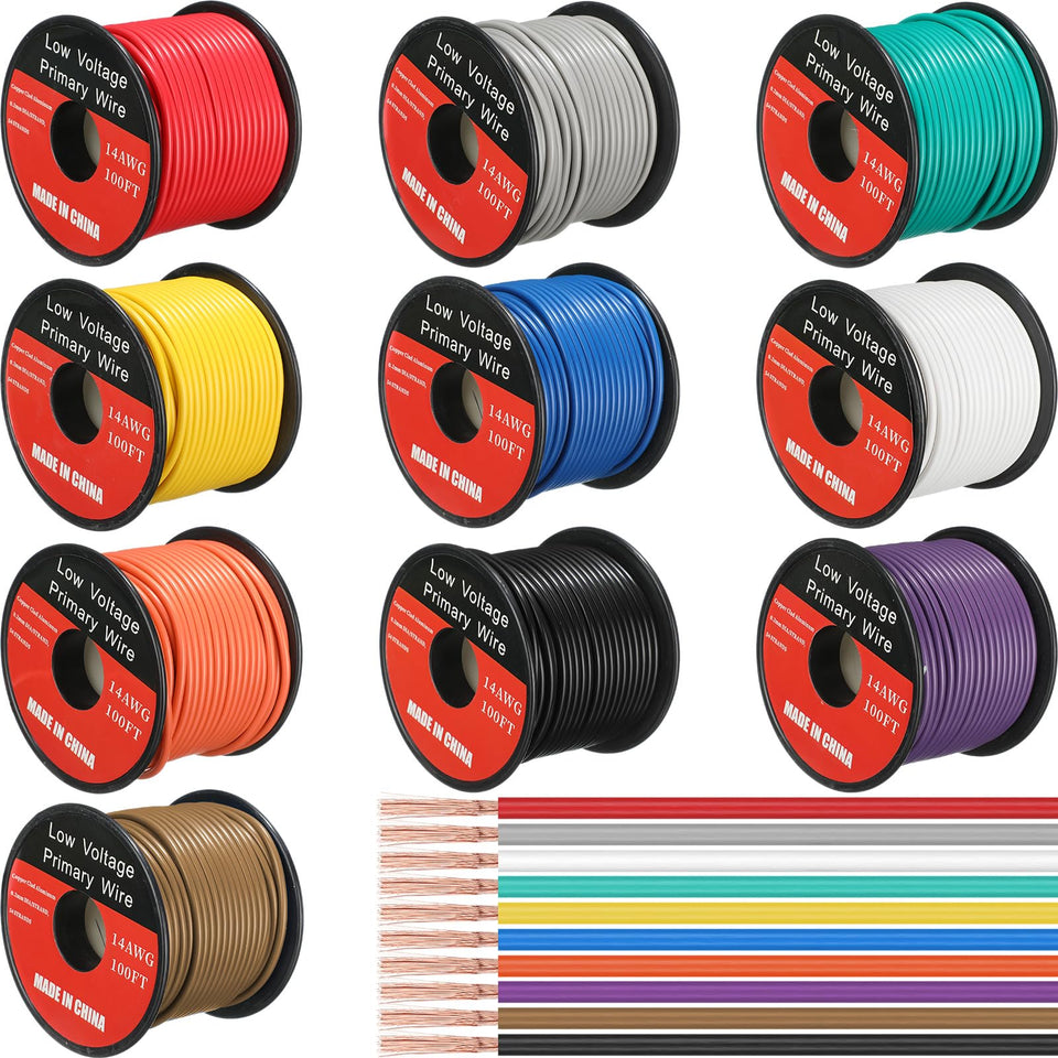 Gisafai 14ga red wire spool for automotive wiring with reliable power delivery.