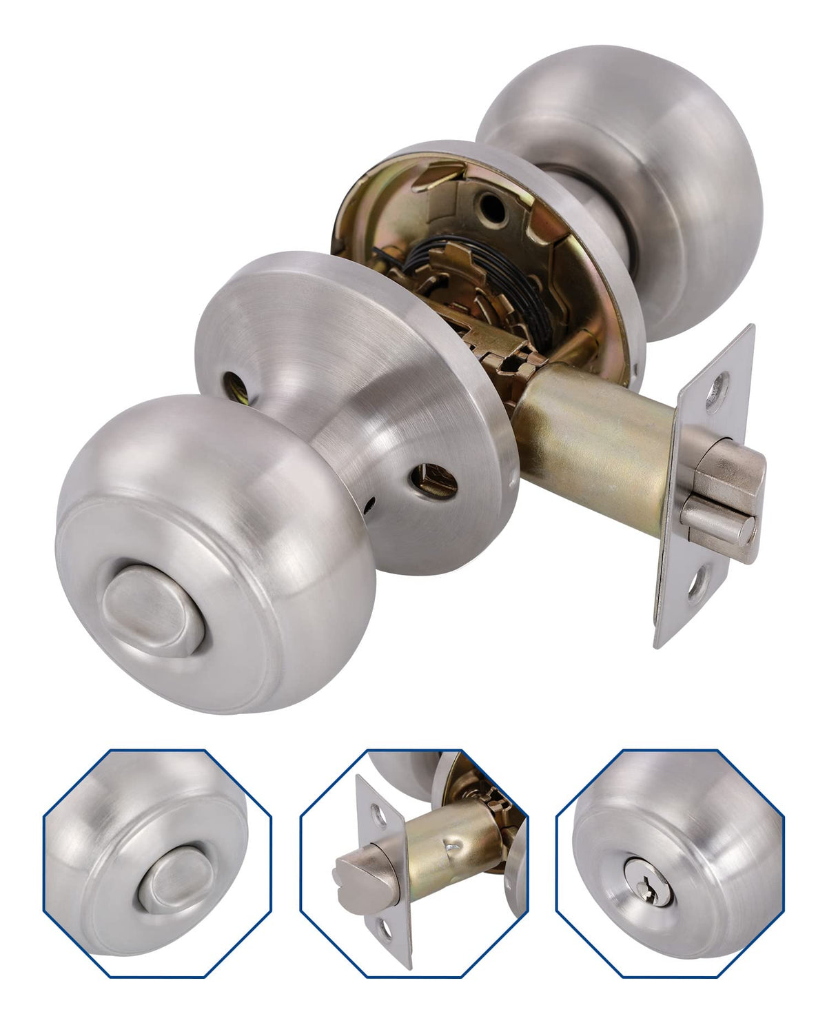 GITRANG inner door knob with single-key system for easy access and maintenance.