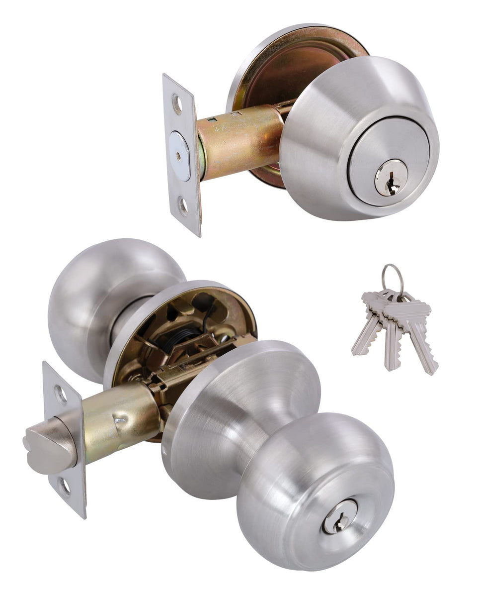 GITRANG all keyed identical deadbolt outer knob for secure front doors with single-key convenience.