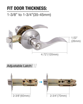 GITRANG classic wavy doorstem in satin nickel adds timeless decor appeal