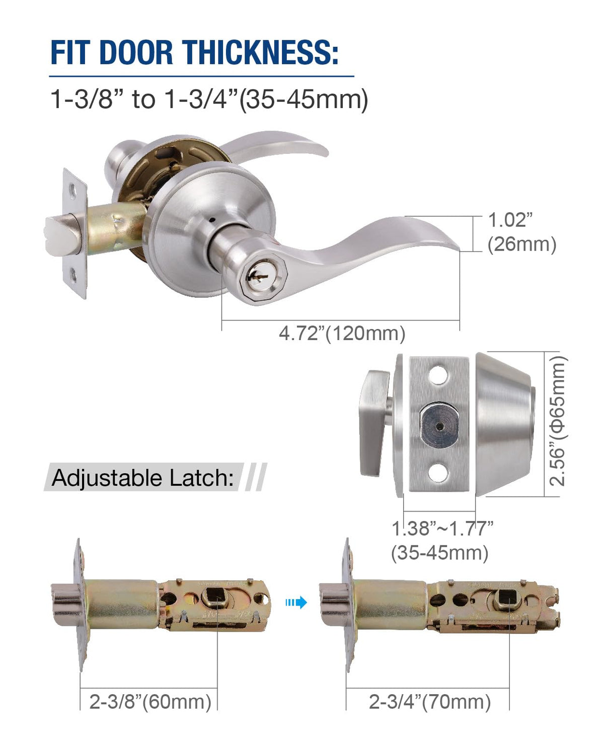 GITRANG satin-nickel finish lockset blends modern style with durability.