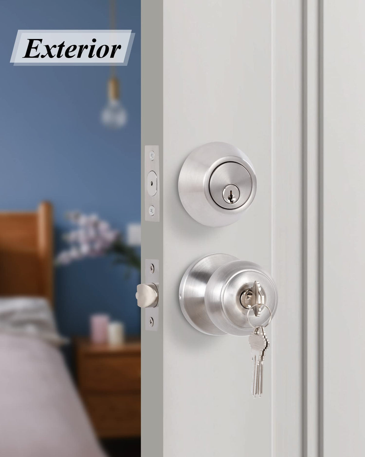GITRANG stainless steel knobs with copper lock and corrosion-resistant finish.