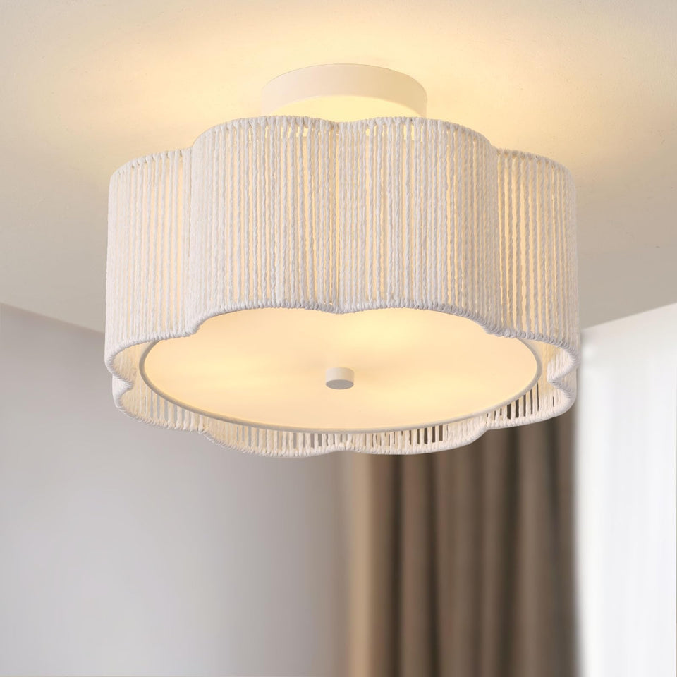 Giutna rattan ceiling light flush mount adds natural style to any room.