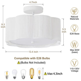 Giutna rattan flower-shape lampshade creates a warm ambient glow.