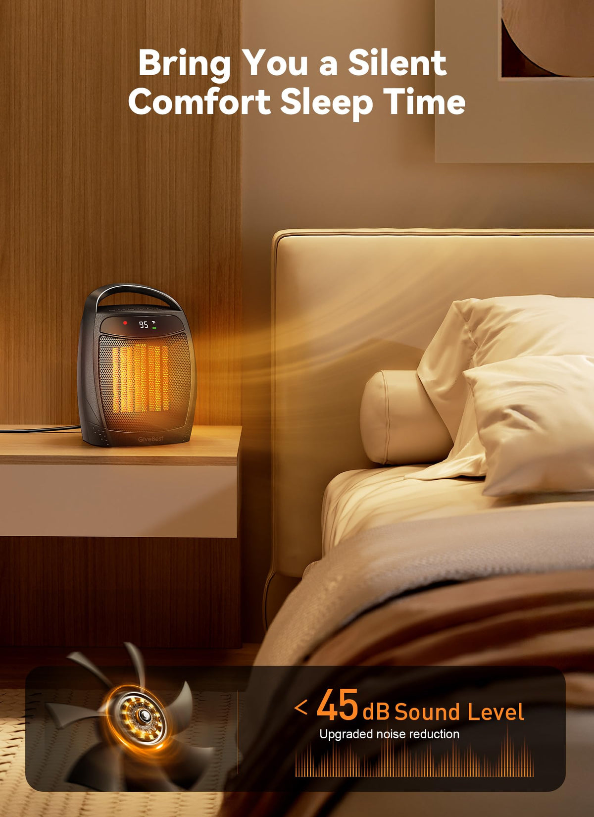 GiveBest space heater with 12-hour timer for scheduling warmth