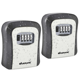 GIVERARE 2-pack key lock box on wall mount, secure storage for house keys.